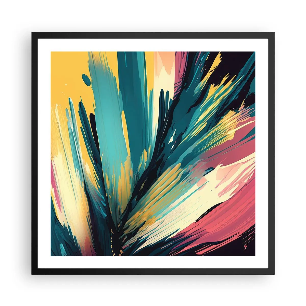 Poster în ramă neagră - Compoziția - o explozie de bucurie - 60x60 cm