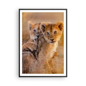 Poster în ramă neagră - Nu deranjați! Ne distrăm - 70x100 cm