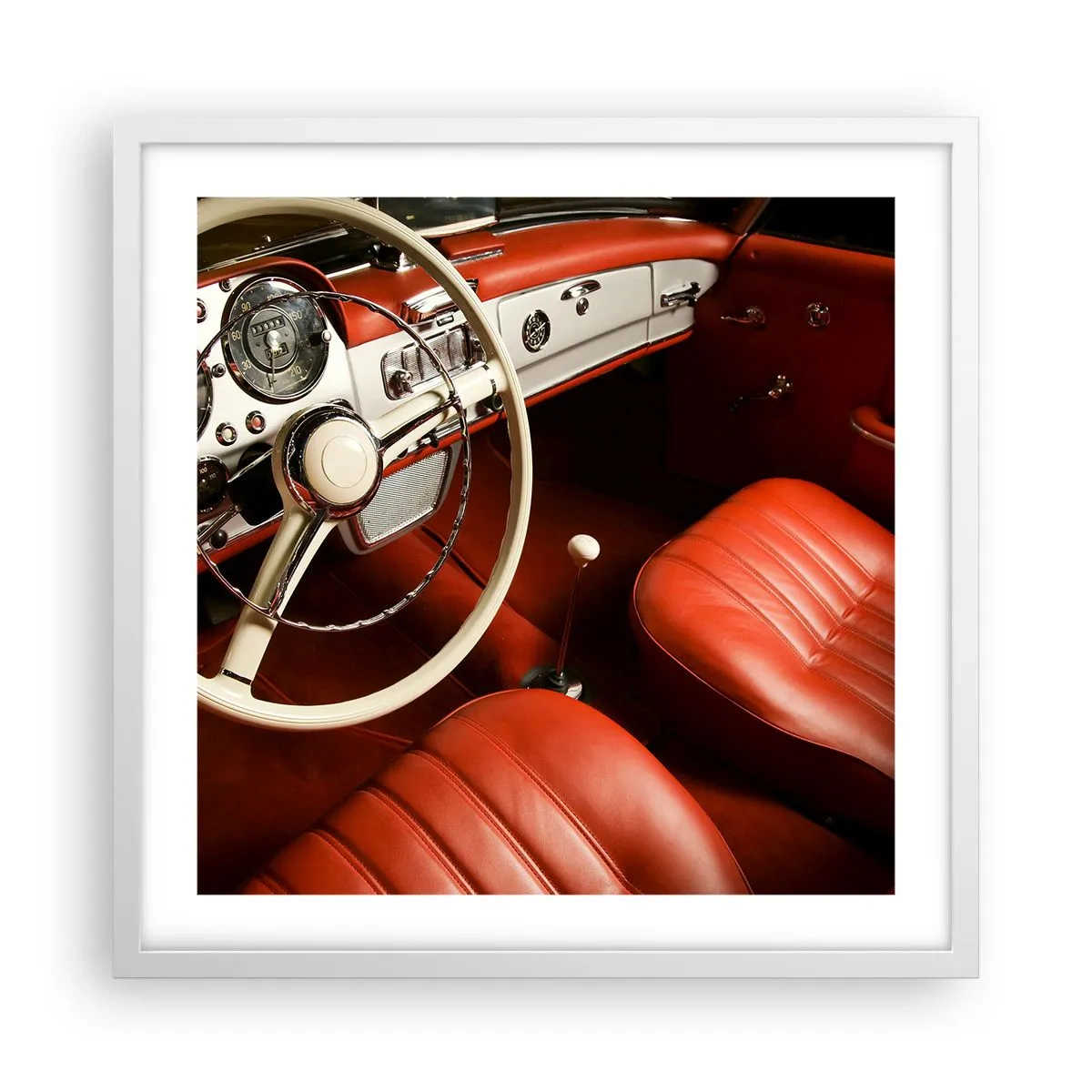 Poster în ramă albă - Lux în stil vintage - 50x50 cm