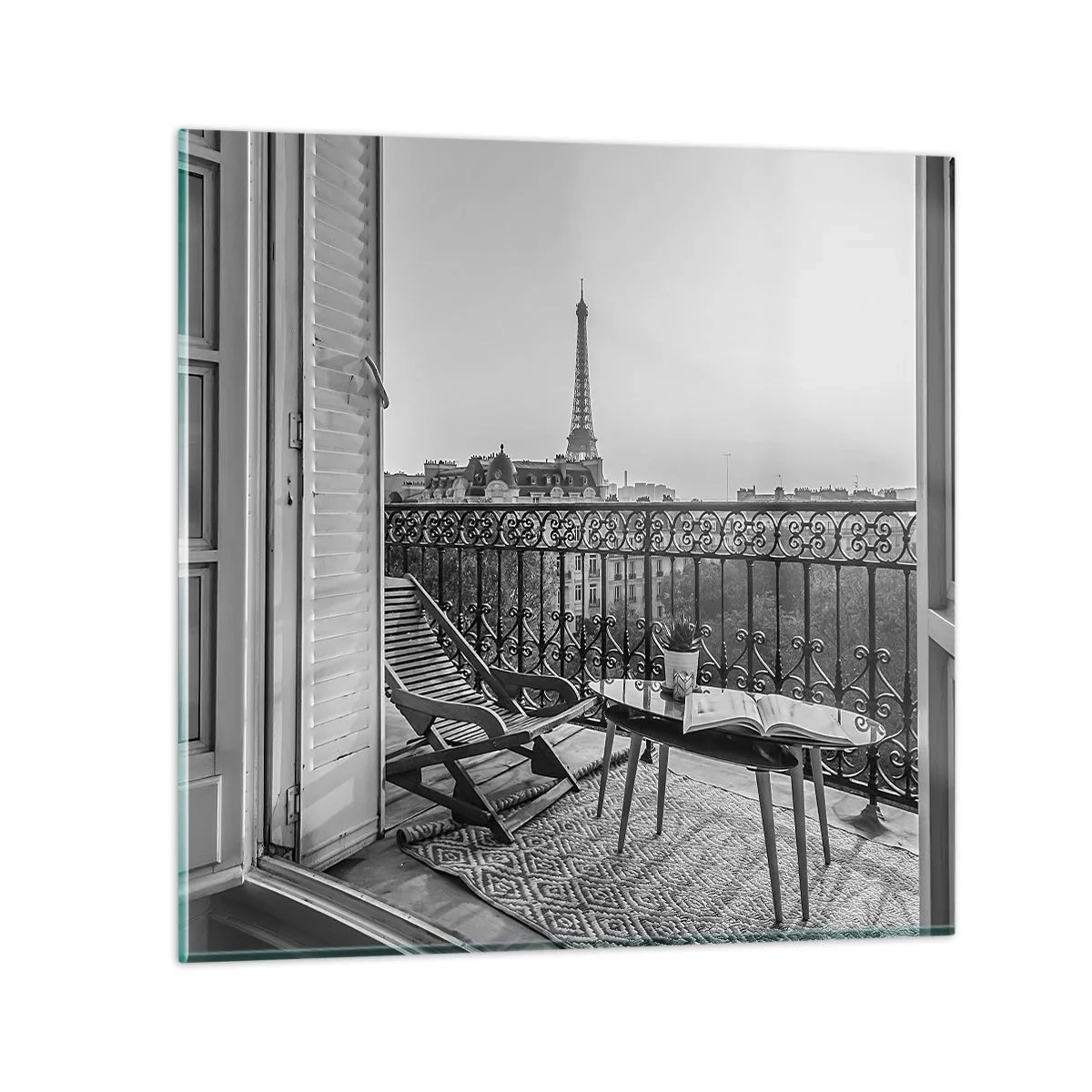 Tablou pe sticlă - După-amiază pariziană - 30x30 cm