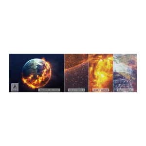 Mostră tapet Premium Canvas - Flacăra apocalipsei - Cosmos, Planeta Pământ, Flăcări de foc - 100x30 cm