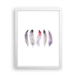 Poster în ramă albă - Delicate ca o ceață multicoloră - 30x40 cm