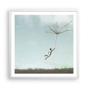 Poster în ramă albă - Zmeuri, suflante, vânt - 60x60 cm