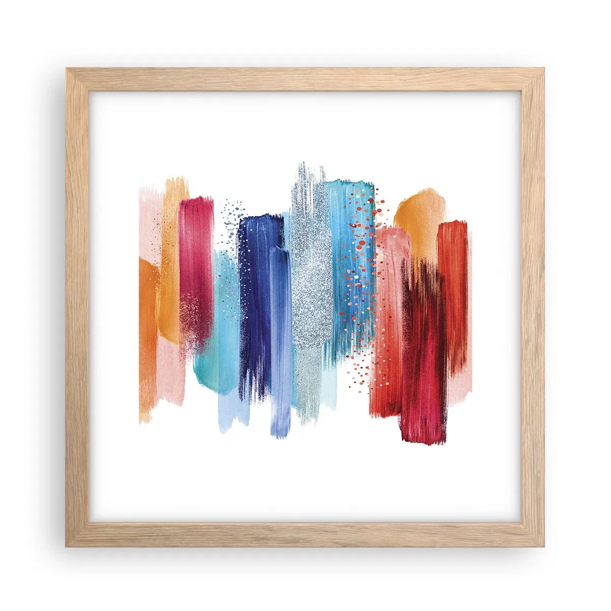 Poster în ramă de stejar deschis - Sus și jos - 30x30 cm