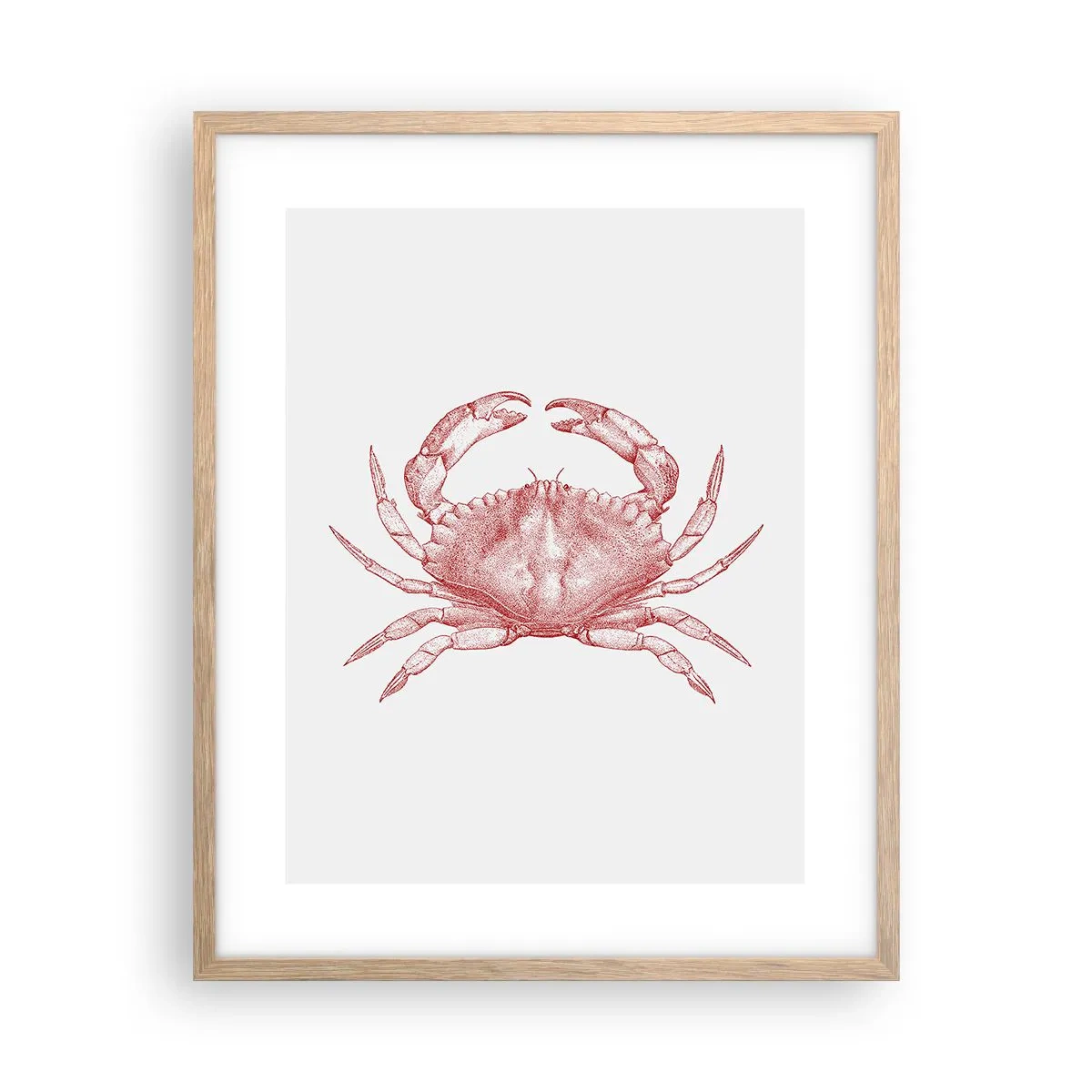 Poster în ramă de stejar deschis - Crab peste crabi - 40x50 cm