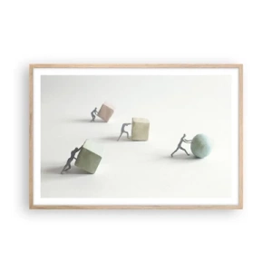 Poster în ramă de stejar deschis - Viața însăși - 91x61 cm