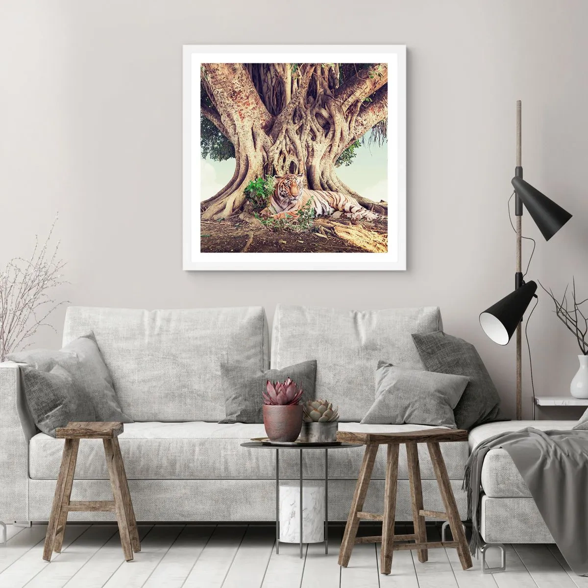 Poster în ramă albă - O perspectivă din Geneză - 50x50 cm