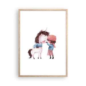 Poster în ramă de stejar deschis - O poveste de iarnă - 50x70 cm