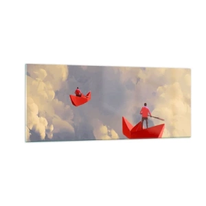 Tablou pe sticlă - Expediția visătorilor - 100x40 cm