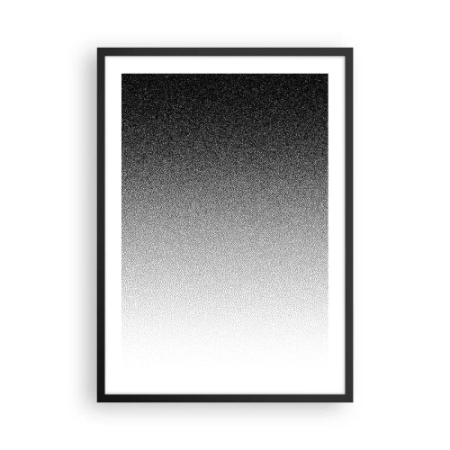 Poster în ramă neagră - Gradient minimalist alb-negru într-un model punctat - 50x70cm - Spre lumină - Decorațiune modernă pentru perete pentru living și dormitor ARTTOR