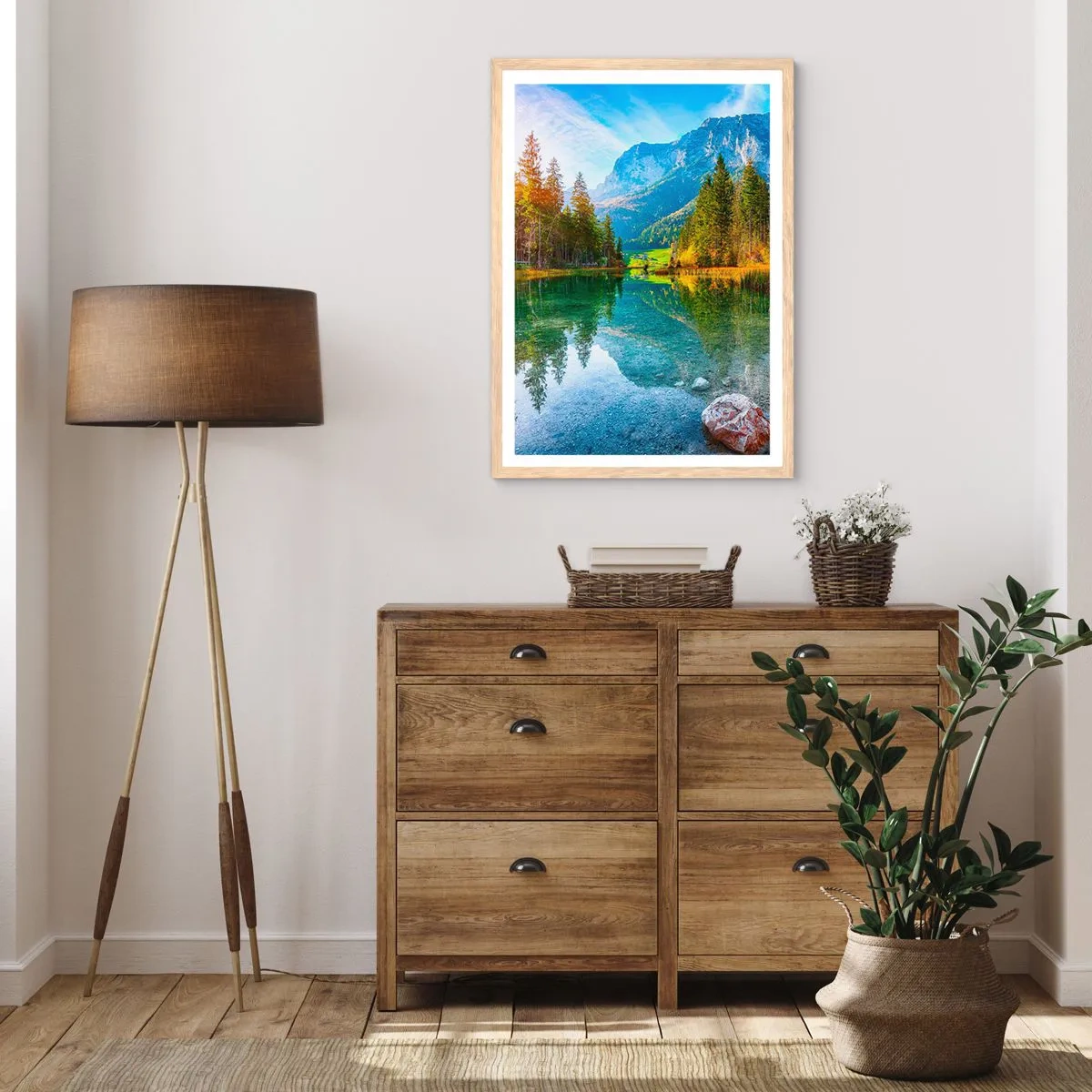 Poster în ramă de stejar deschis - Blândețea toamnei - 30x40 cm