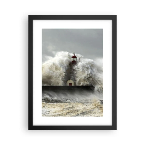 Poster în ramă neagră - Mânia oceanului - 30x40 cm