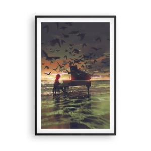 Poster în ramă neagră - Concert pentru pian și valuri - 61x91 cm