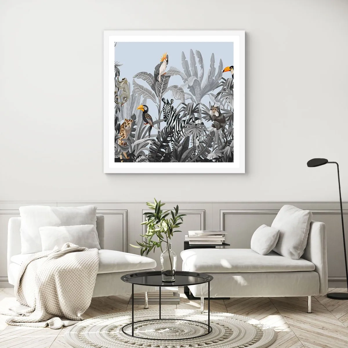 Poster în ramă albă - O fabulă africană - 50x50 cm