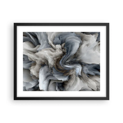 Poster în ramă neagră - Piatră și floare - 50x40 cm