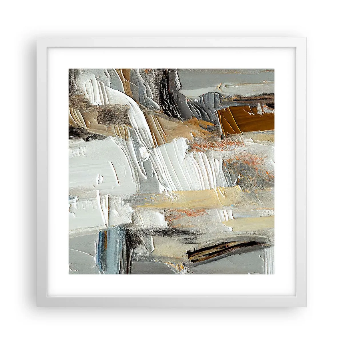 Poster în ramă albă - Stratificare colorată - 40x40 cm