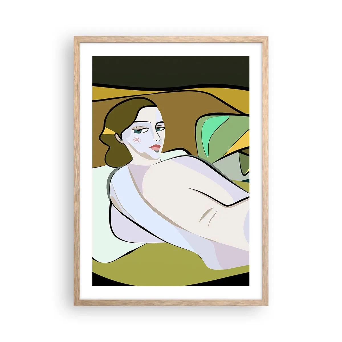 Poster în ramă de stejar deschis - Portret intim - 50x70 cm