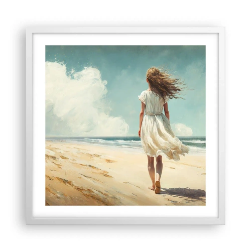 Poster în ramă albă - Vreau să întâlnesc soarele și vântul - 50x50 cm