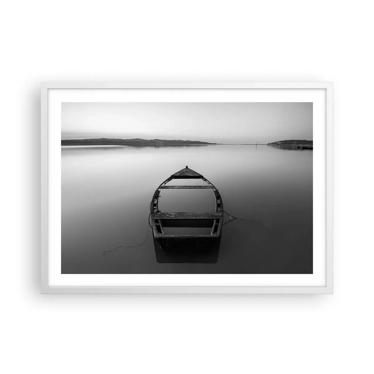 Poster în ramă albă - Dor și melancolie - 70x50 cm