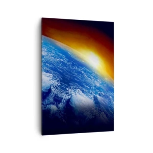 Tablou pe pânză - Răsărit de soare deasupra planetei albastre - 70x100 cm