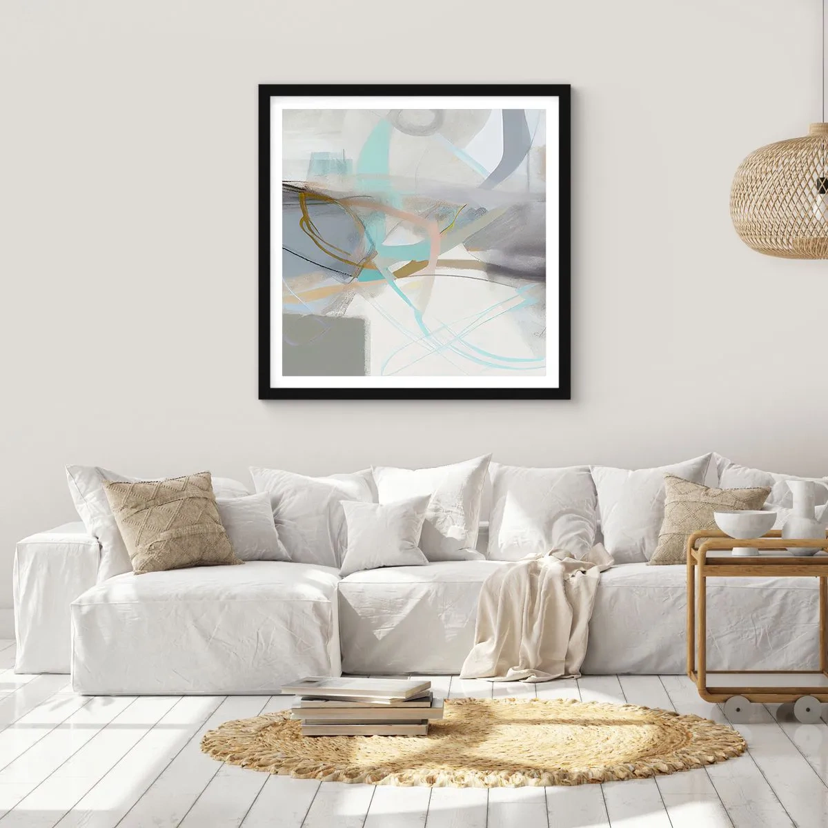 Poster în ramă neagră - Abstracție cețoasă - 40x40 cm