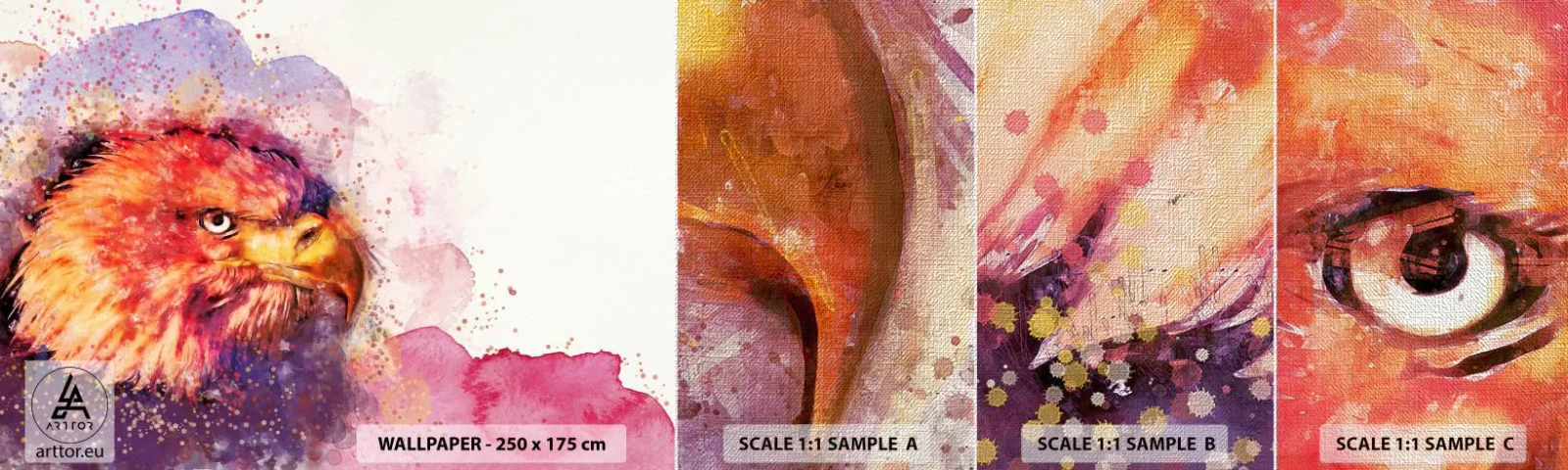 Mostră tapet Premium Canvas - Nu vrei să știi la ce mă gândesc - Abstracția, Pasăre, Vultur - 100x30 cm