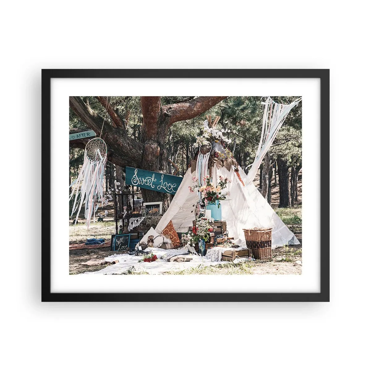 Poster în ramă neagră - Make love… - 50x40 cm