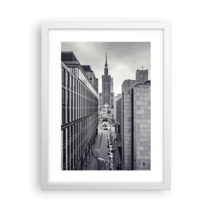 Poster în ramă albă - Vale citadină din Varșovia - 30x40 cm