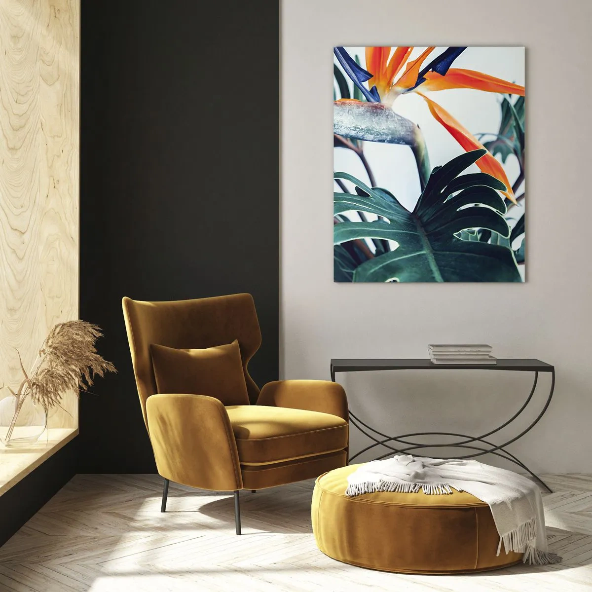 Tablou pe sticlă - Tufiș sau pasăre? - 50x70 cm