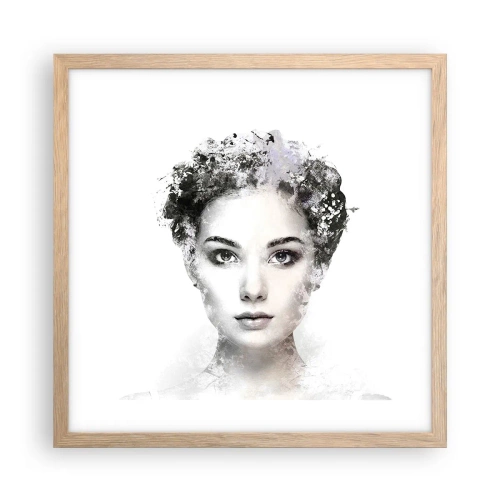 Poster în ramă de stejar deschis - Un portret extrem de elegant - 40x40 cm