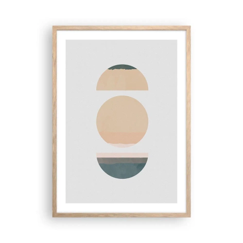 Poster în ramă de stejar deschis - Roată cu roată - 50x70 cm
