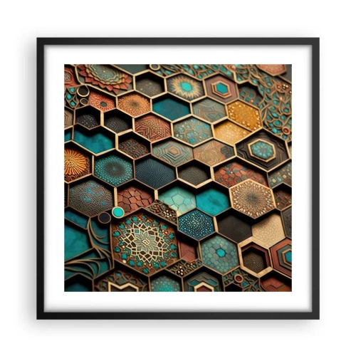 Poster în ramă neagră - Ornamente arabe - o variație - 50x50 cm