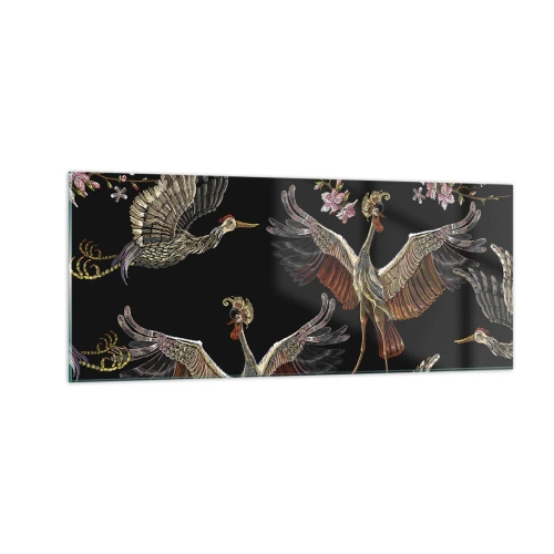 Tablou pe sticlă - Pasăre de basm - 100x40 cm