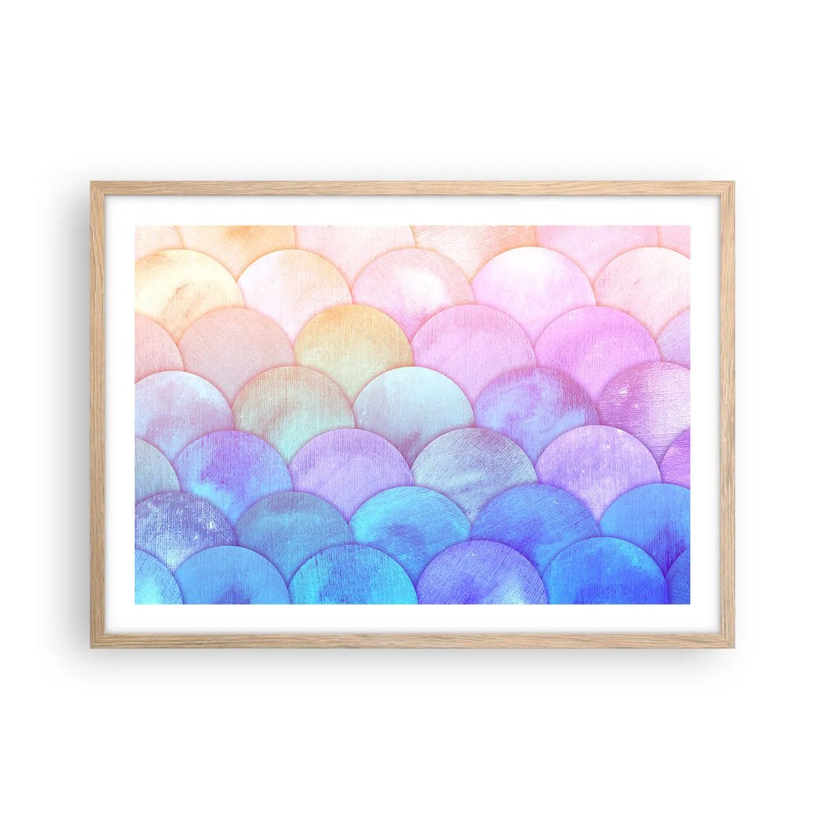 Poster în ramă de stejar deschis - Coajă de perlă - 70x50 cm