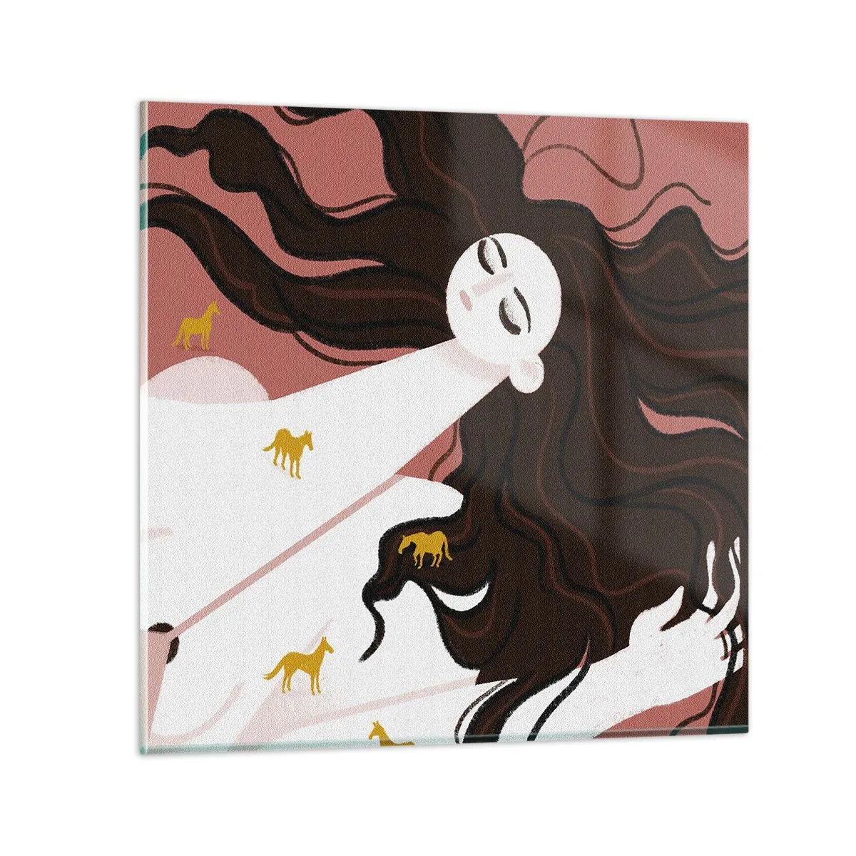 Tablou pe sticlă - Visul despre calul de aur - 70x70 cm