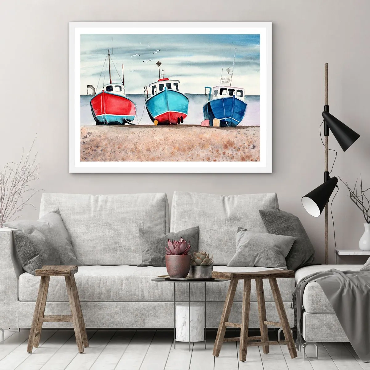 Poster în ramă albă - Gata pentru pescuit - 91x61 cm