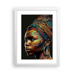 Poster în ramă albă - Regina africană - 30x40 cm