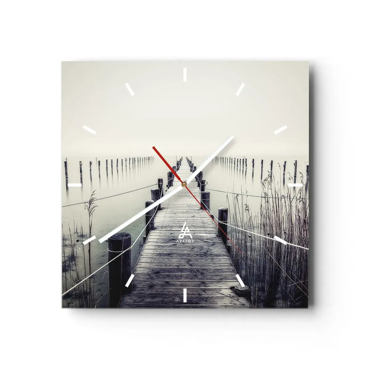 Ceas de perete - Ceas pe sticlă - Scufundă-te în pace - 40x40 cm