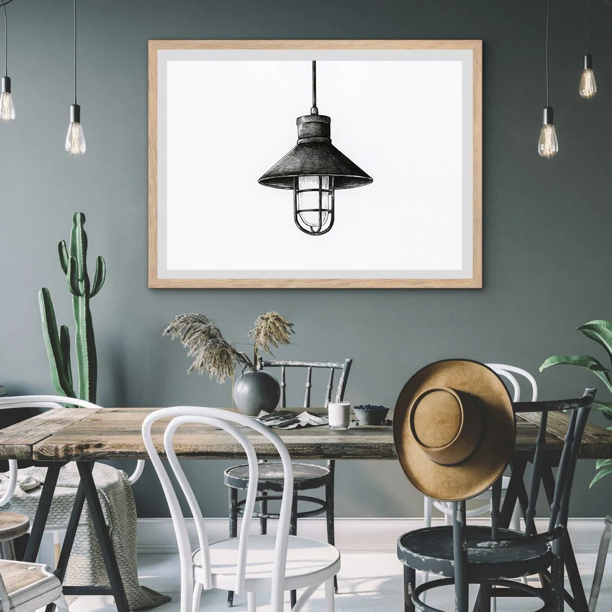 Poster în ramă de stejar deschis - Cu mulți ani în urmă... - 40x30 cm