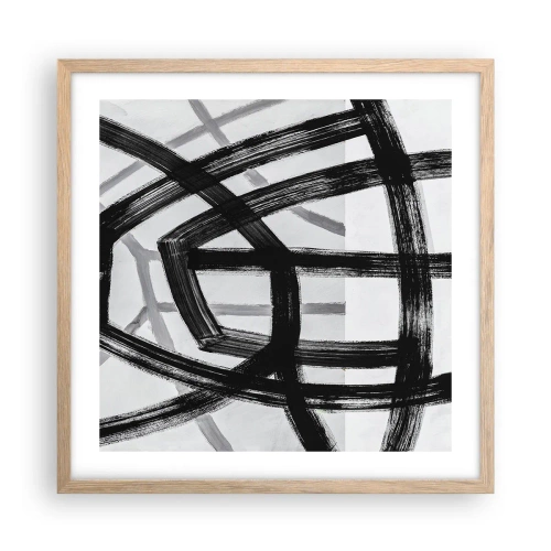 Poster în ramă de stejar deschis - Construind adâncimea - 50x50 cm