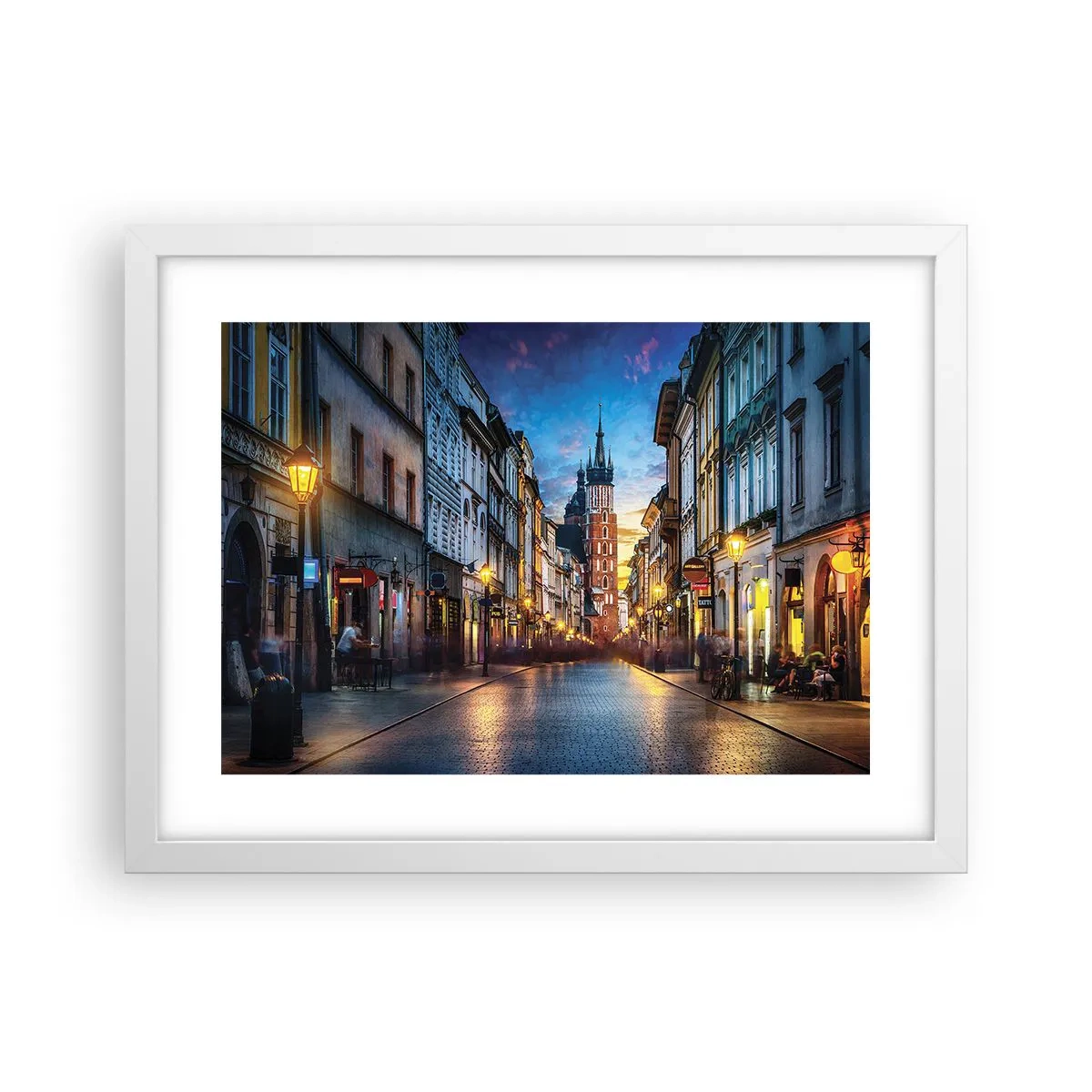 Poster în ramă albă - Farmecul Cracoviei - 40x30 cm