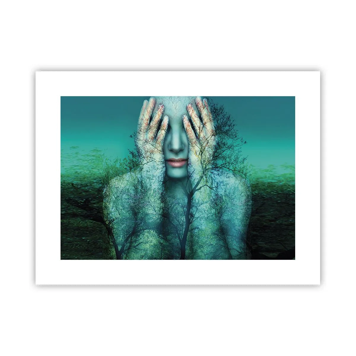 Poster - Scufundată în albastru - 40x30 cm