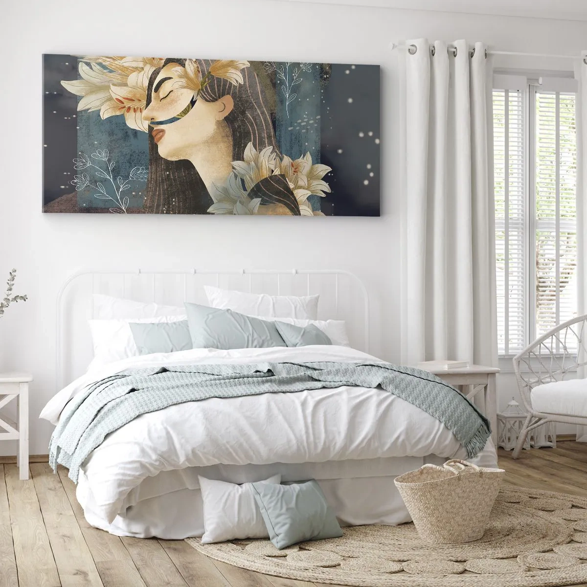 Tablou pe pânză - Povestea prințesei cu crini - 100x40 cm