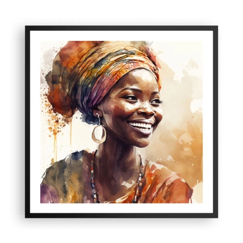 Poster în ramă neagră - Regina africană - 60x60 cm