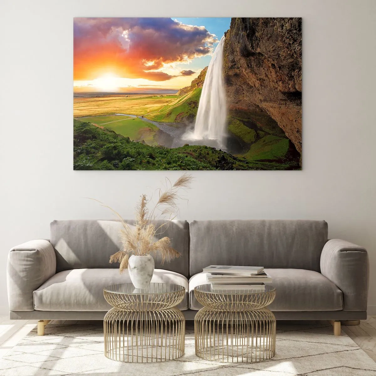 Tablou pe sticlă - Vara plină de Islanda - 120x80 cm