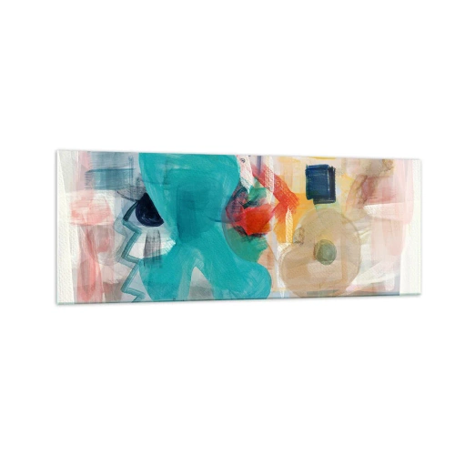 Tablou pe sticlă - Joc plin de culoare - 140x50 cm