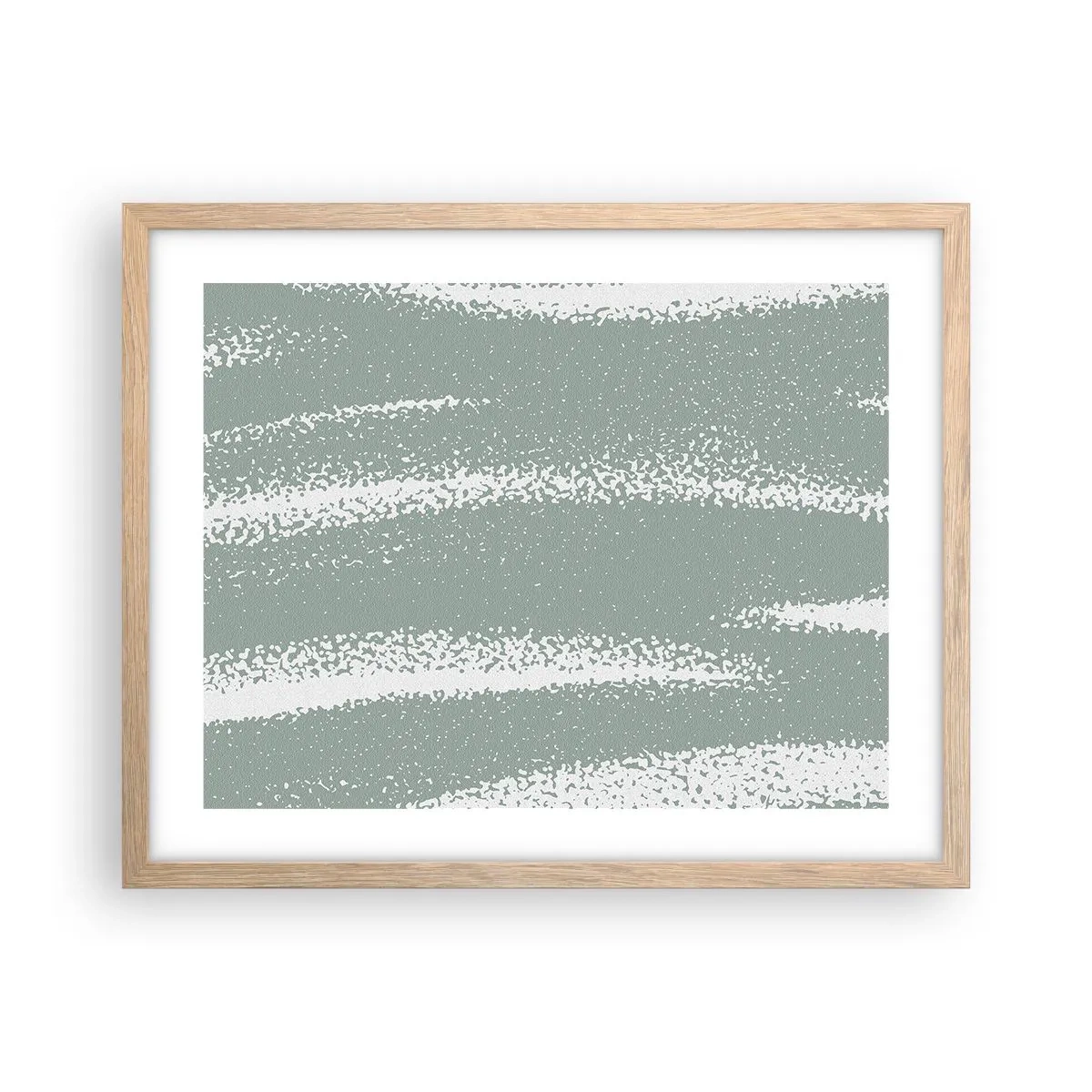 Poster în ramă de stejar deschis - Abstracție în stil de iarnă - 50x40 cm