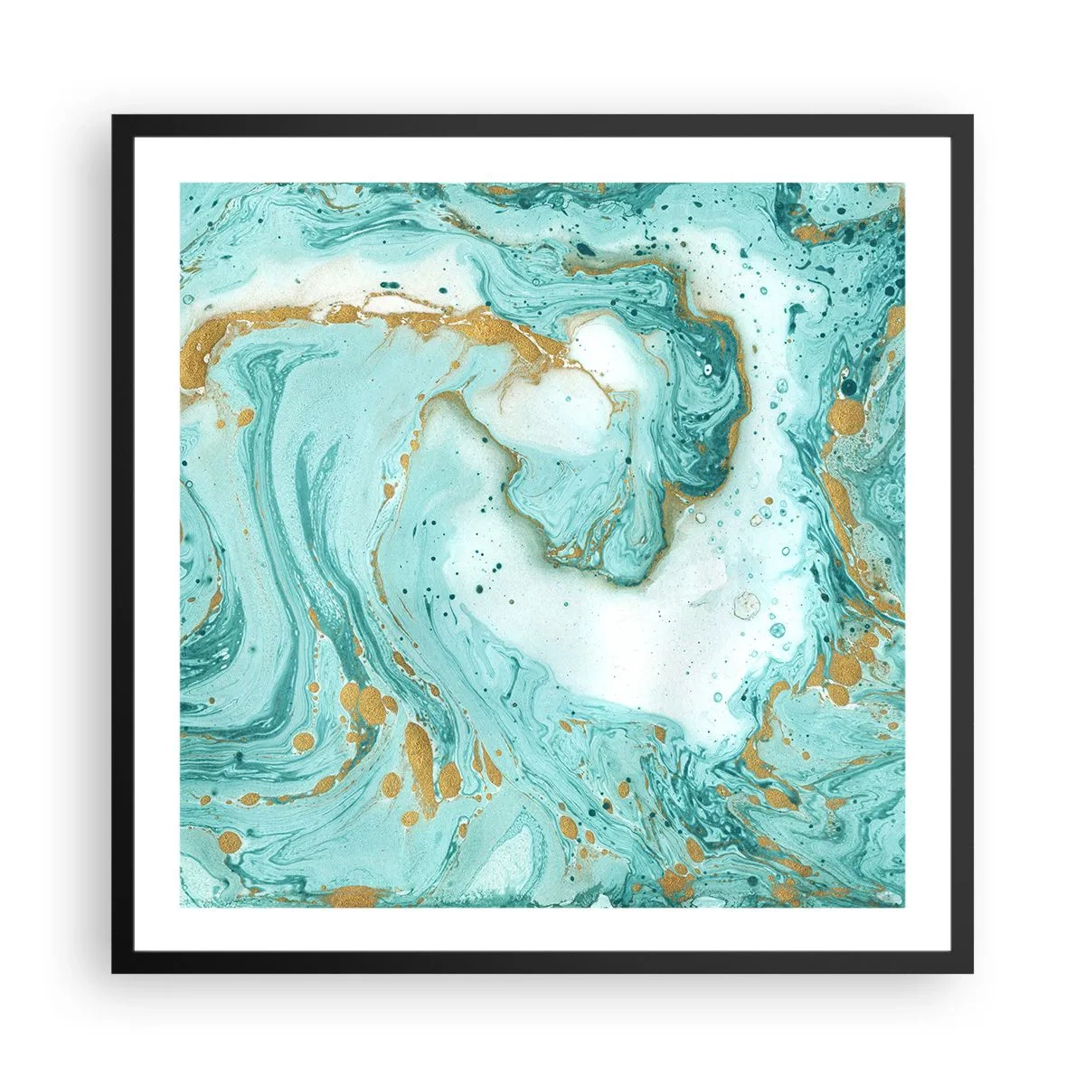 Poster în ramă neagră - Sub marele val al perioadei Edo - 60x60 cm