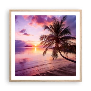 Poster în ramă de stejar deschis - Euforie până la orizont - 60x60 cm