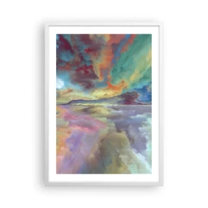 Poster în ramă albă - Două ceruri - 50x70 cm